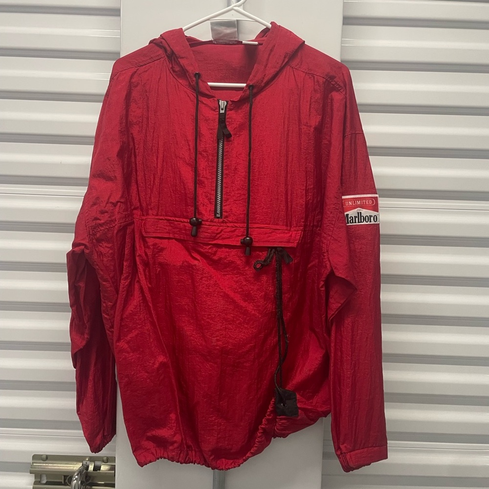 Vintage 90s Marlboro Packable Bag Windbreaker Large